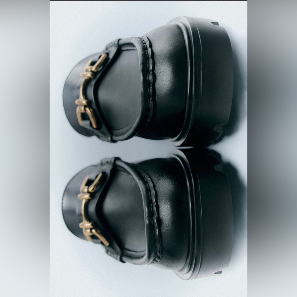 Zara Leather Lug Sole Loafers